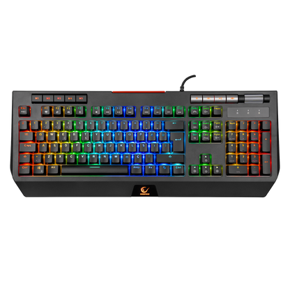 KB-R105 EXHERO Full RGB Ledli Outemu Blue Switch 5 Makro Tuşlu Standlı Türkçe Gaming Oyuncu Klavyesi