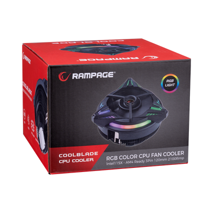 RM-C03 COOLBLADE Rainbow 43CFM 80mm Fan Intel LGA1700/AMD AM5 Uyumlu Hava Soğutmalı CPU Fan - Rampage