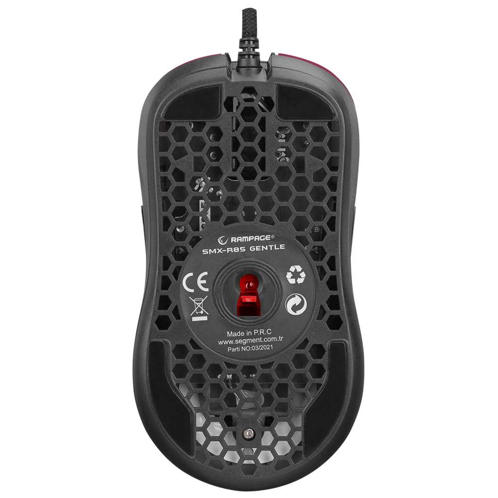 SMX-R85 GENTLE 6400dpi Kırmızı RGB Ledli Süper Hafif Makrolu Gaming Oyuncu Mouse