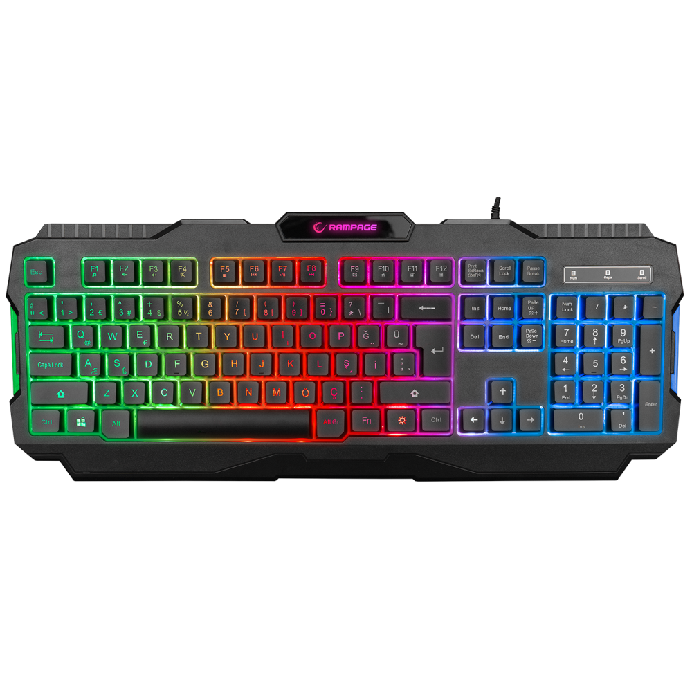 KB-RX5 SCORPY Gökkuşağı Aydınlatmalı USB Tam Türkçe Gaming Oyuncu Klavyesi - Rampage