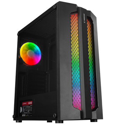 X-BASE Temper Camlı 600W 80 Plus Bronze ARGB Fanlı Gaming Oyuncu Kasası - Rampage