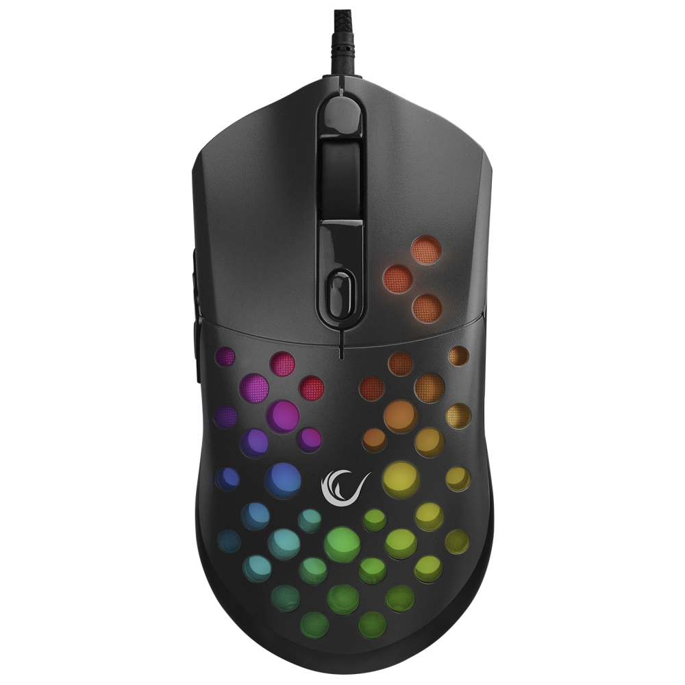 Black R66 Smx-R66 Rocket Ultra Light RGB 12000 Dpi Gaming Mouse-Black – Rampage