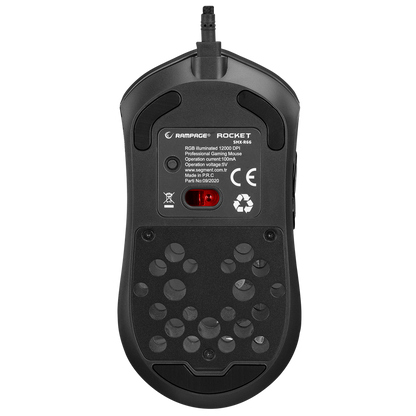 SMX-R66 ROCKET Ultra Hafif Siyah RGB Ledli 12000dpi Gaming Oyuncu Mouse - Rampage