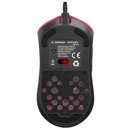 SMX-R66 ROCKET Ultra Hafif Kırmızı RGB Ledli 12000dpi Gaming Oyuncu Mouse