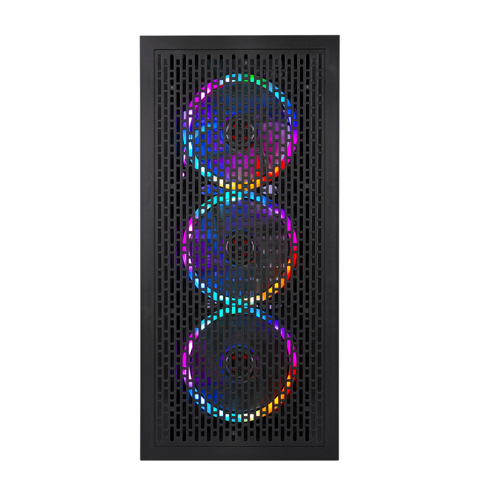 PLATINO Mesh Temperli Camlı 600W 80+ BRONZE 4*12cm Rainbow Fanlı ATX Mid-T Gaming Oyuncu Kasası