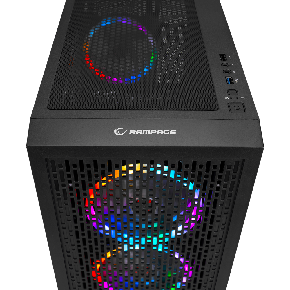 PLATINO Mesh Temperli Camlı 600W 80+ BRONZE 4*12cm Rainbow Fanlı ATX Mid-T Gaming Oyuncu Kasası