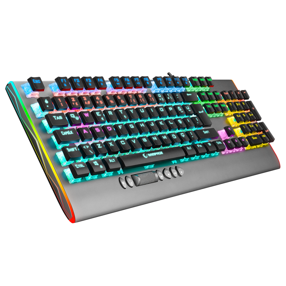 KB-R211 PRIME Rainbow Aydınlatmalı Kristal Blue Switch Mekanik Gaming Oyuncu Klavyesi - Rampage