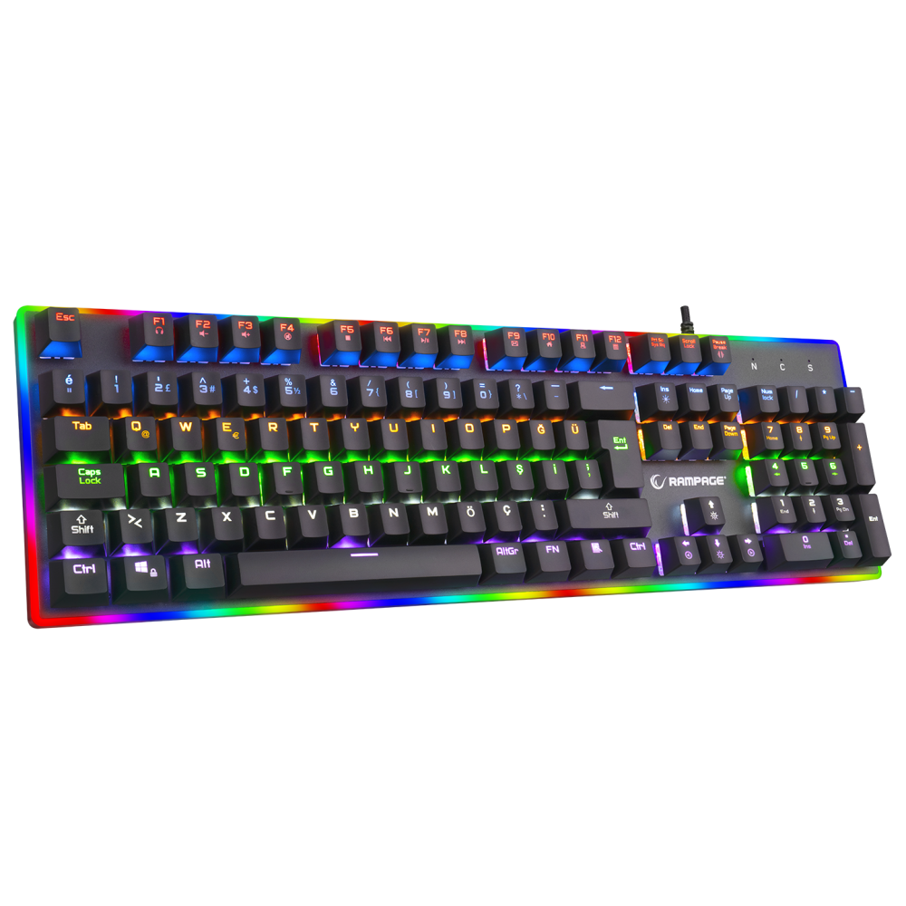 BYGAME-K1 RGB Led Frame Rainbow Mekanik Red Switch Gaming Oyuncu Klavyesi - Rampage