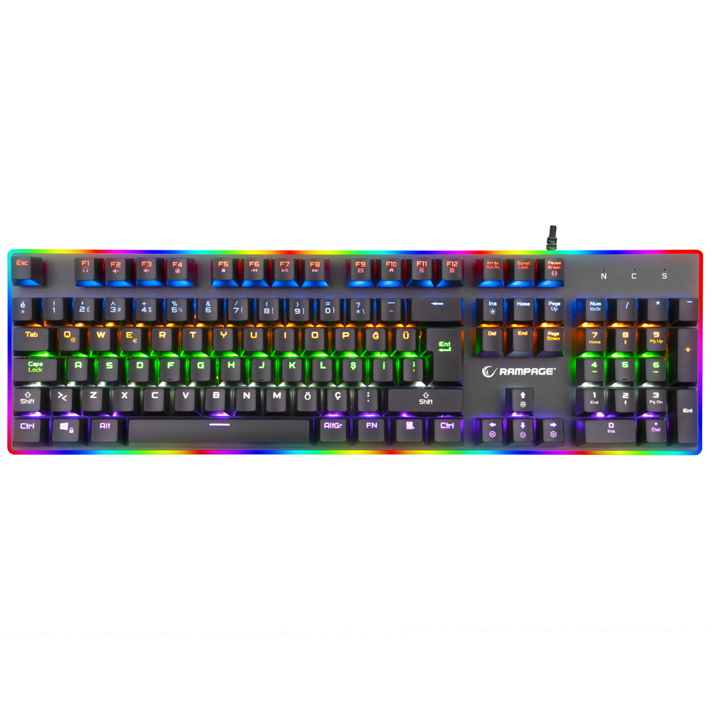 BYGAME-K1 RGB Led Frame Rainbow Mekanik Red Switch Gaming Oyuncu Klavyesi - Rampage