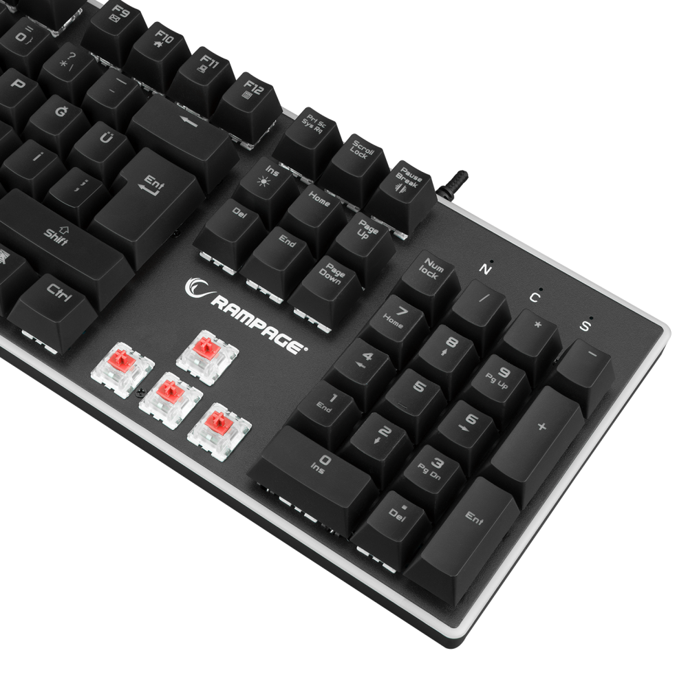 BYGAME-K1 RGB Led Frame Rainbow Mekanik Red Switch Gaming Oyuncu Klavyesi - Rampage