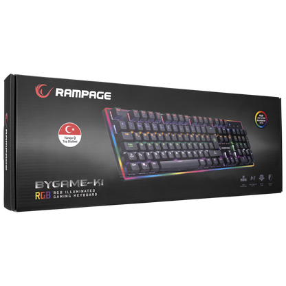 BYGAME-K1 RGB Led Frame Rainbow Mekanik Red Switch Gaming Oyuncu Klavyesi - Rampage