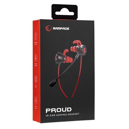 RM-K36 PROUD 3,5mm Gaming Kırmızı Kulak İçi Mikrofonlu Kulaklık - Rampage