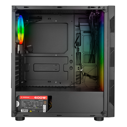 SPECTRA Tempered Glass 600W 80Plus Rainbow Fan ve Ledli 1*Usb 3.0 + 2* Usb 2.0 Gaming Kasa