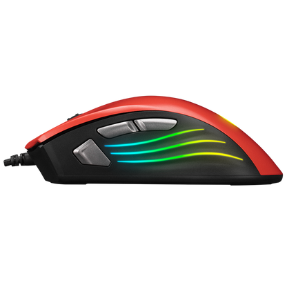 SMX-R33 LIMBO Makrolu Siyah/Kırmızı 6400dpi RGB Ledli Gaming Oyuncu Mouse