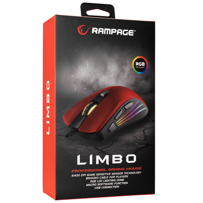 SMX-R33 LIMBO Makrolu Siyah/Kırmızı 6400dpi RGB Ledli Gaming Oyuncu Mouse