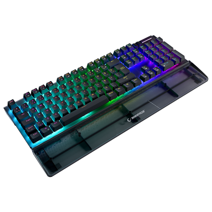 Carbon Siyah RGB Q Bilek Destekli Blue Switch Gaming Oyuncu Klavyesi