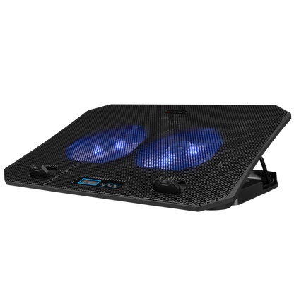 AD-RC44 SNOW Siyah 2 Fanlı LCD Göstergeli 15-17 Notebook Soğutucu Stand - Rampage