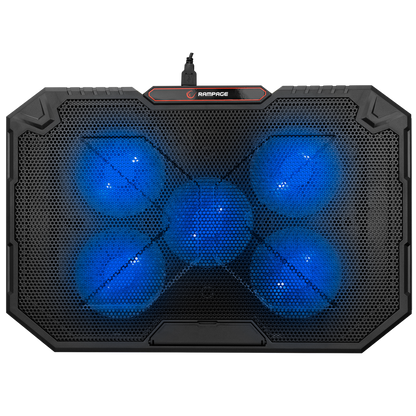 AD-RC15 SPEAR Siyah 5 Fan 2 USB RGB Işıklı 15-17 inç Notebook Soğutucu Stand - Rampage