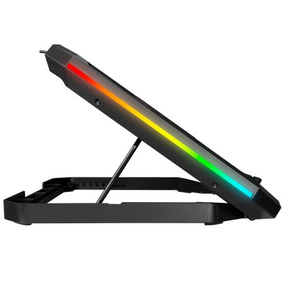 AD-RC15 SPEAR Siyah 5 Fan 2 USB RGB Işıklı 15-17 inç Notebook Soğutucu Stand - Rampage