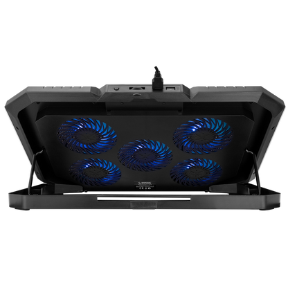 AD-RC15 SPEAR Siyah 5 Fan 2 USB RGB Işıklı 15-17 inç Notebook Soğutucu Stand - Rampage