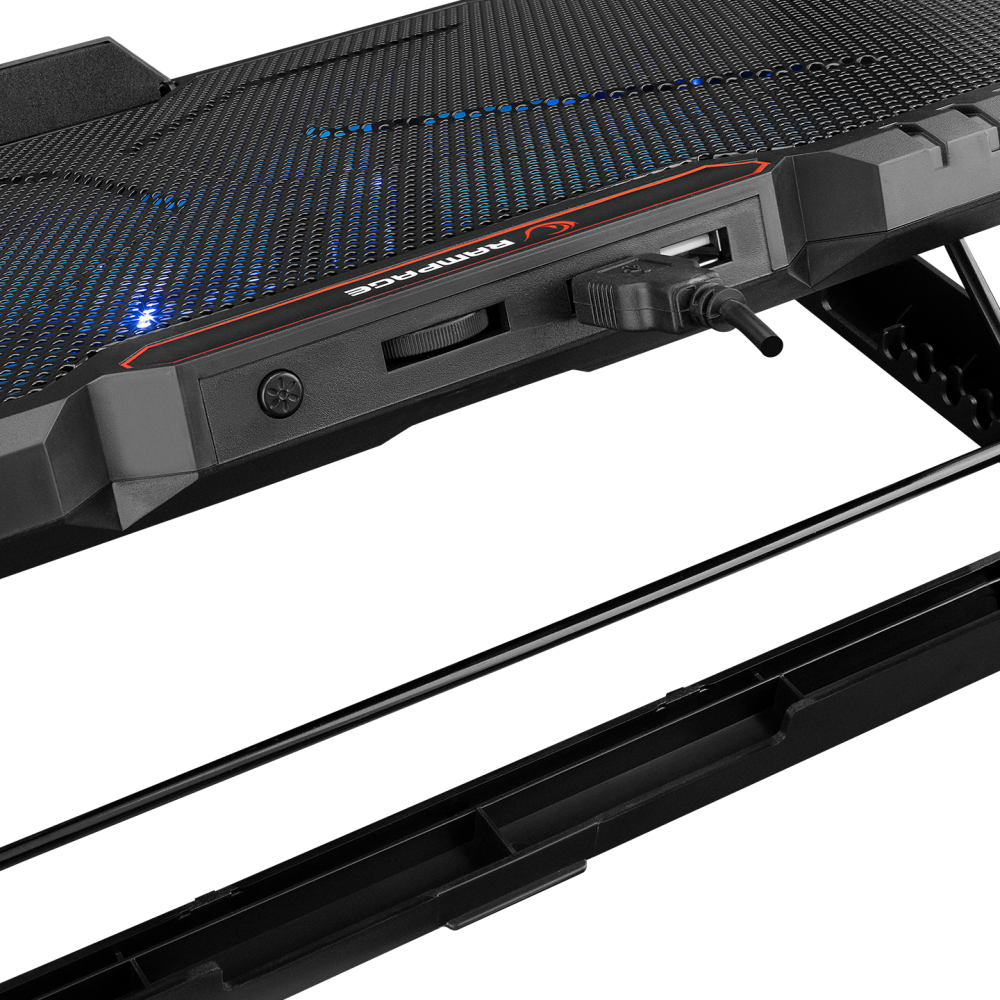 AD-RC15 SPEAR Siyah 5 Fan 2 USB RGB Işıklı 15-17 inç Notebook Soğutucu Stand - Rampage