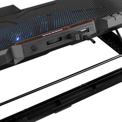 AD-RC15 SPEAR Siyah 5 Fan 2 USB RGB Işıklı 15-17 inç Notebook Soğutucu Stand - Rampage