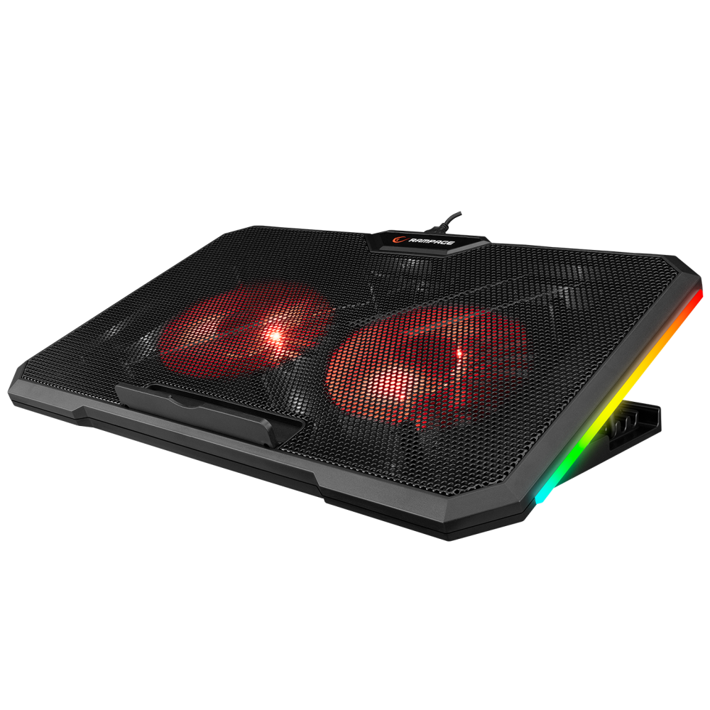 AD-RC12 GAMEZONE Siyah 2 Fan 2 USB RGB Işıklı 15-17 inç Notebook Soğutucu Stand