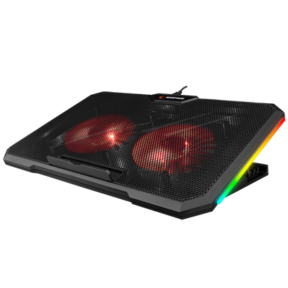 AD-RC12 GAMEZONE Siyah 2 Fan 2 USB RGB Işıklı 15-17 inç Notebook Soğutucu Stand - Rampage