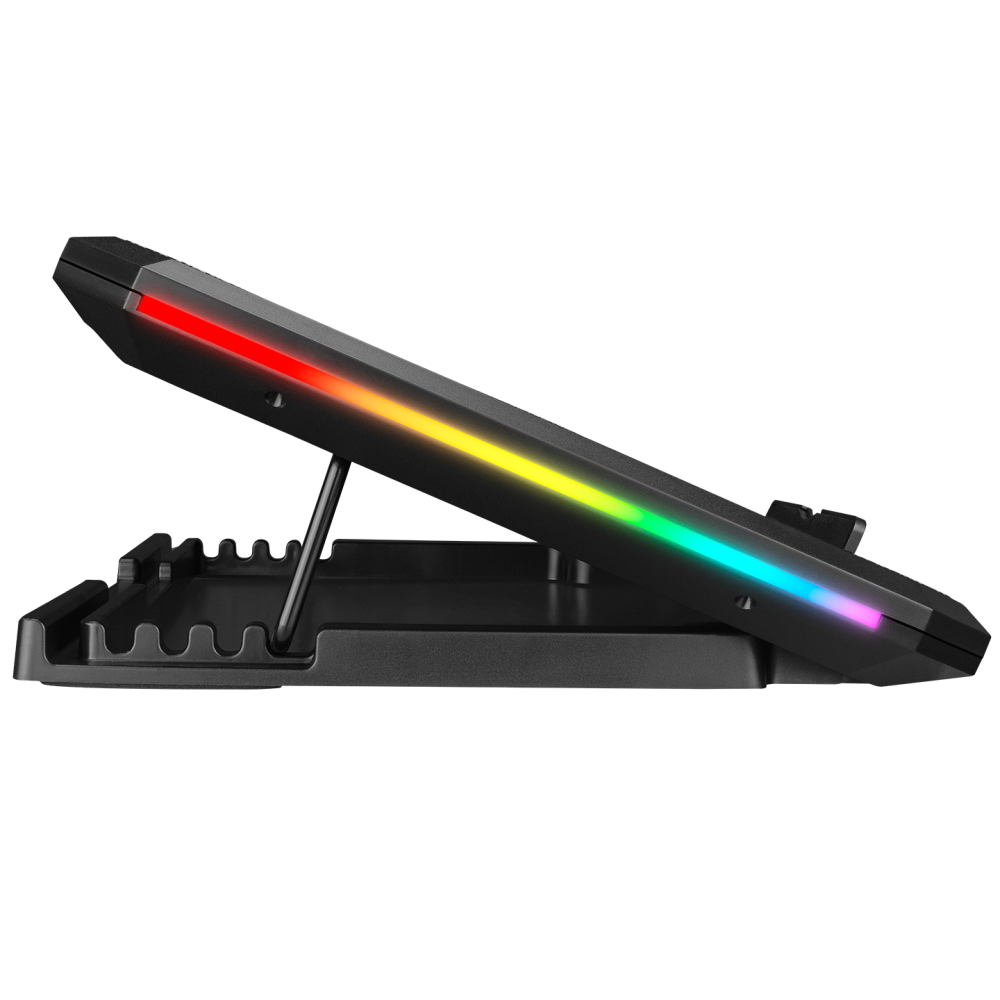 AD-RC12 GAMEZONE Siyah 2 Fan 2 USB RGB Işıklı 15-17 inç Notebook Soğutucu Stand