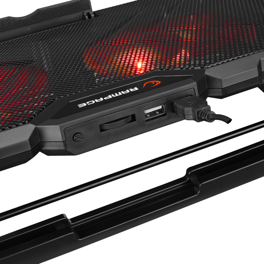 AD-RC12 GAMEZONE Siyah 2 Fan 2 USB RGB Işıklı 15-17 inç Notebook Soğutucu Stand - Rampage