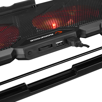 AD-RC12 GAMEZONE Siyah 2 Fan 2 USB RGB Işıklı 15-17 inç Notebook Soğutucu Stand - Rampage