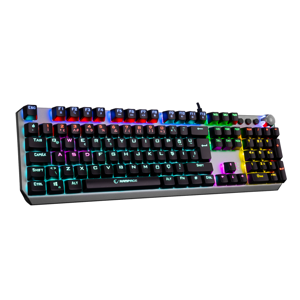 KB-R206 SELECT Rainbow Aydınlatmalı Blue Switch Mekanik Gaming Oyuncu Klavyesi - Rampage