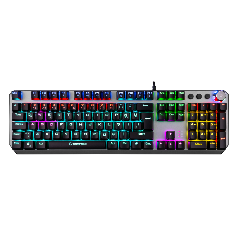 KB-R206 SELECT Rainbow Aydınlatmalı Blue Switch Mekanik Gaming Oyuncu Klavyesi - Rampage