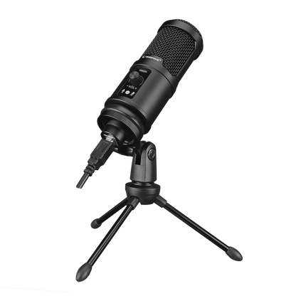 RA-MP65 X-FUSE Sıyah 1.5M USB Kablo Tripodlu Masaüstü Mikrofon - Rampage