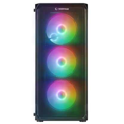 COMPACT 750W 80+ BRONZE Siyah 4*RGB Auto Fan E-ATX Mid-T Gaming Oyuncu Kasası - Rampage