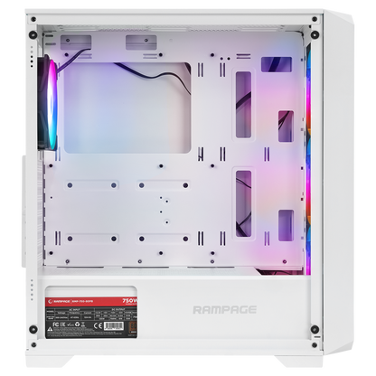 SPEAR 750W 80+ BRONZE Beyaz 4*RGB Auto Fan ATX Mid-T Gaming Oyuncu Kasası - Rampage