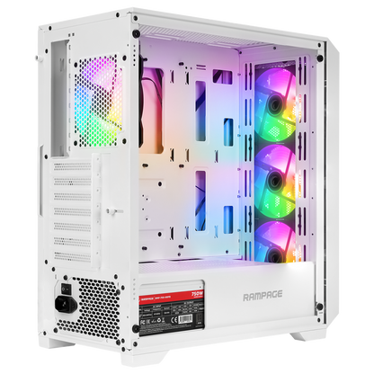 SPEAR 750W 80+ BRONZE Beyaz 4*RGB Auto Fan ATX Mid-T Gaming Oyuncu Kasası - Rampage