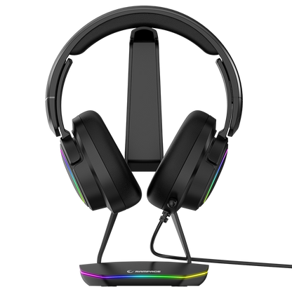 TOWER T14 Kulaklık İçin Stand RGB Işıklı 2*Usb Port Siyah - Rampage