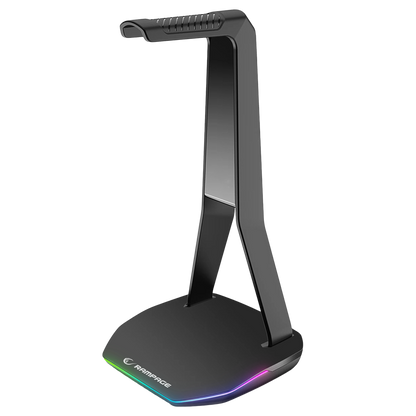 TOWER T14 Kulaklık İçin Stand RGB Işıklı 2*Usb Port Siyah - Rampage