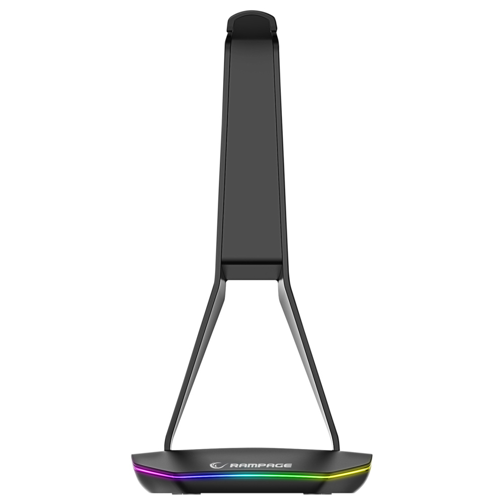 TOWER T14 Kulaklık İçin Stand RGB Işıklı 2*Usb Port Siyah - Rampage