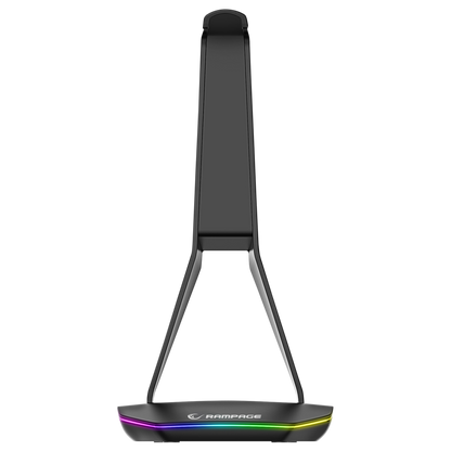 TOWER T14 Kulaklık İçin Stand RGB Işıklı 2*Usb Port Siyah - Rampage