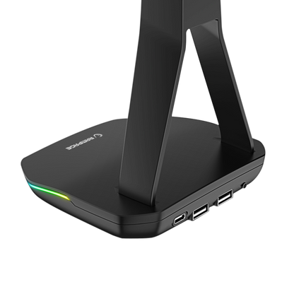 TOWER T14 Kulaklık İçin Stand RGB Işıklı 2*Usb Port Siyah - Rampage