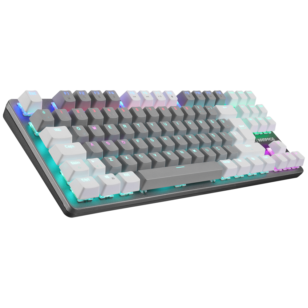 SNUG K14 Beyaz/Gri BLUE SWITCH Rainbow TKL Mekanik Gaming Oyuncu Klavyesi - Rampage