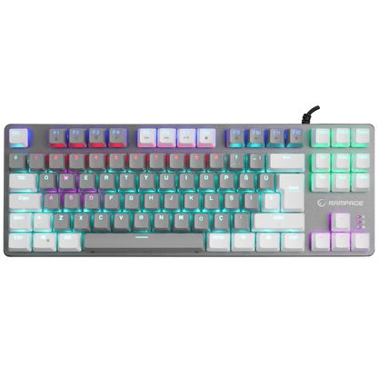 SNUG K14 Beyaz/Gri BLUE SWITCH Rainbow TKL Mekanik Gaming Oyuncu Klavyesi - Rampage