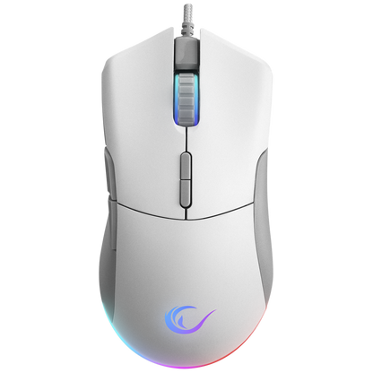 SMX-R21 COMPACT Usb Beyaz/Gri RGB Işıklı+Macro 7200dpi / 1000hz Gaming Oyuncu Mouse