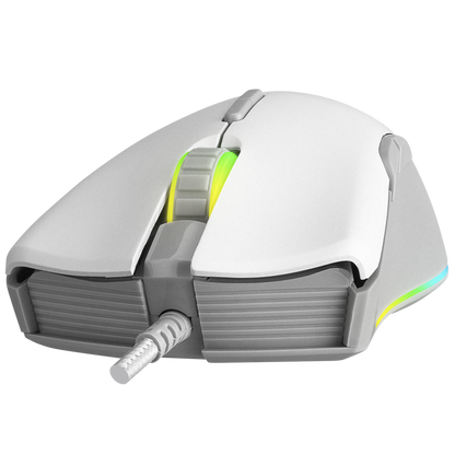SMX-R21 COMPACT Usb Beyaz/Gri RGB Işıklı+Macro 7200dpi / 1000hz Gaming Oyuncu Mouse