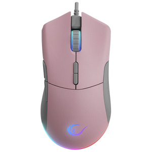 SMX-R21 COMPACT Usb Pembe/Gri RGB Işıklı+Macro 7200dpi / 1000hz Gaming Oyuncu Mouse - Rampage