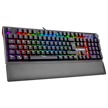 KB-R92 THUNDER Siyah USB Bilek Destekli Blue Switch Full RGB Q Gaming Oyuncu Mekanik Klavye - Rampage