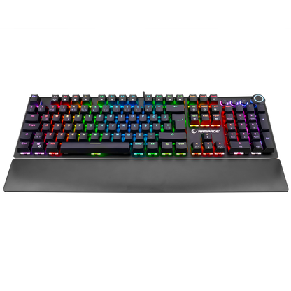 KB-R92 THUNDER Siyah USB Bilek Destekli Blue Switch Full RGB Q Gaming Oyuncu Mekanik Klavye - Rampage