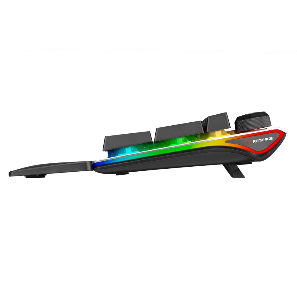 KB-R92 THUNDER Siyah USB Bilek Destekli Blue Switch Full RGB Q Gaming Oyuncu Mekanik Klavye - Rampage